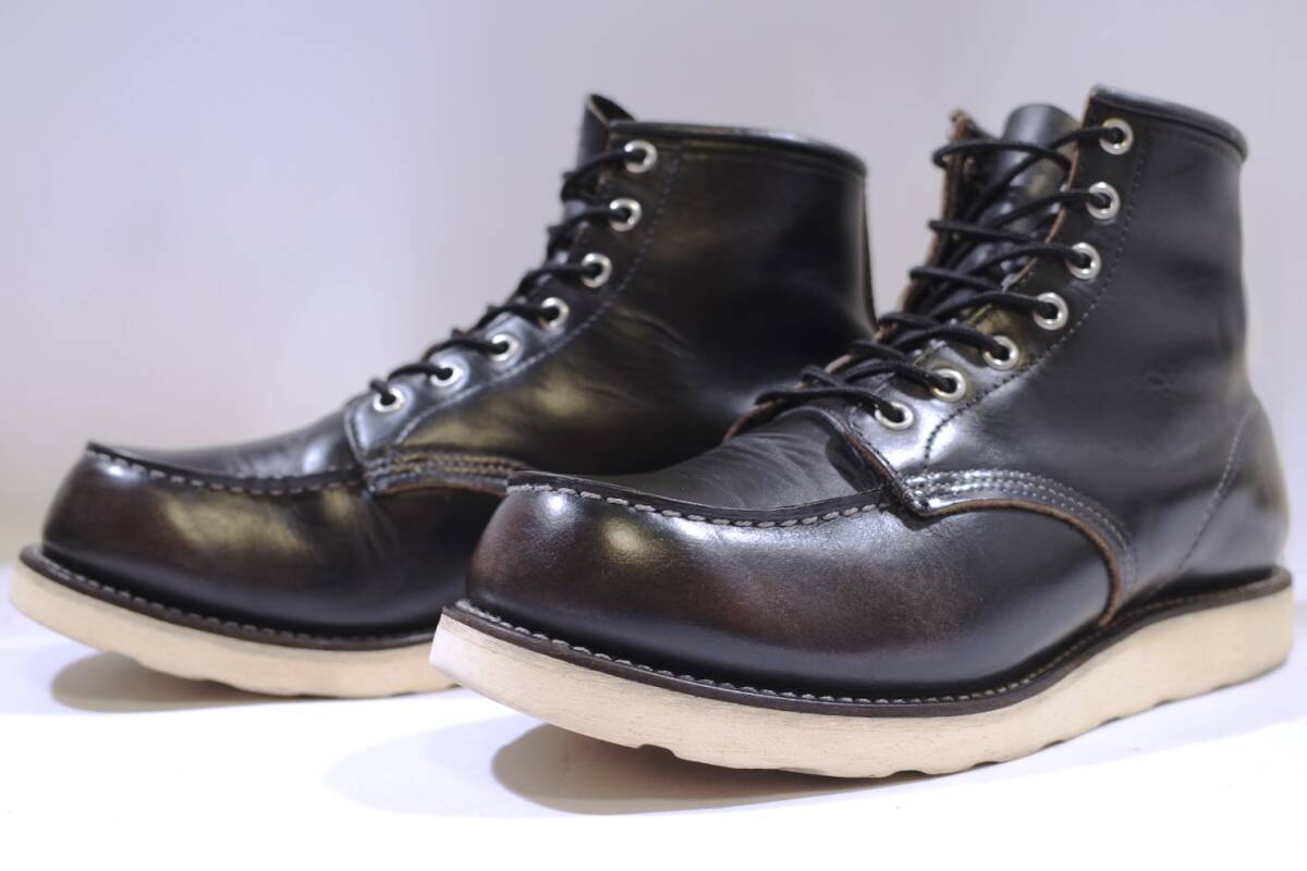 幻の光沢/茶芯 REDWING 極上革質/初期98年製 オリジナル初期/四角犬タグ 8179 黒 8E 茶芯が浮かぶ超希少個体/美品 アイリッシュセッター