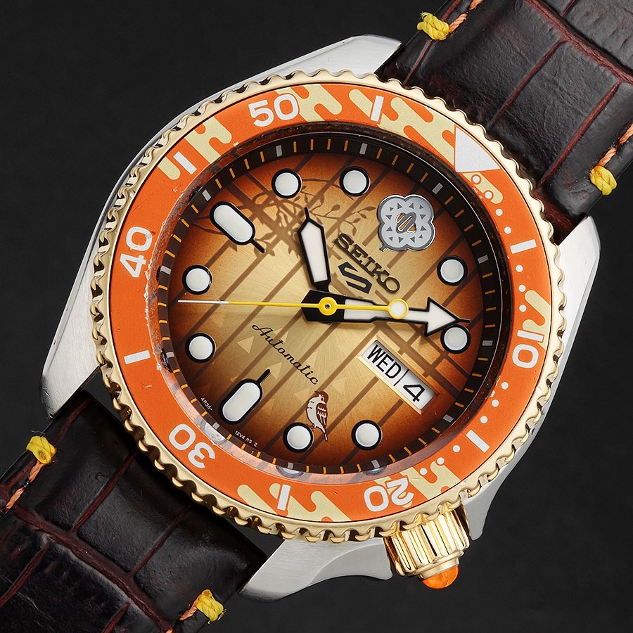 日本未発売☆鬼滅の刃、我妻善逸コラボモデル世界500本限定★セイコー5スポーツ SPRJ24K1 4R36-12P0★セイコー箱、ギャランティーカード