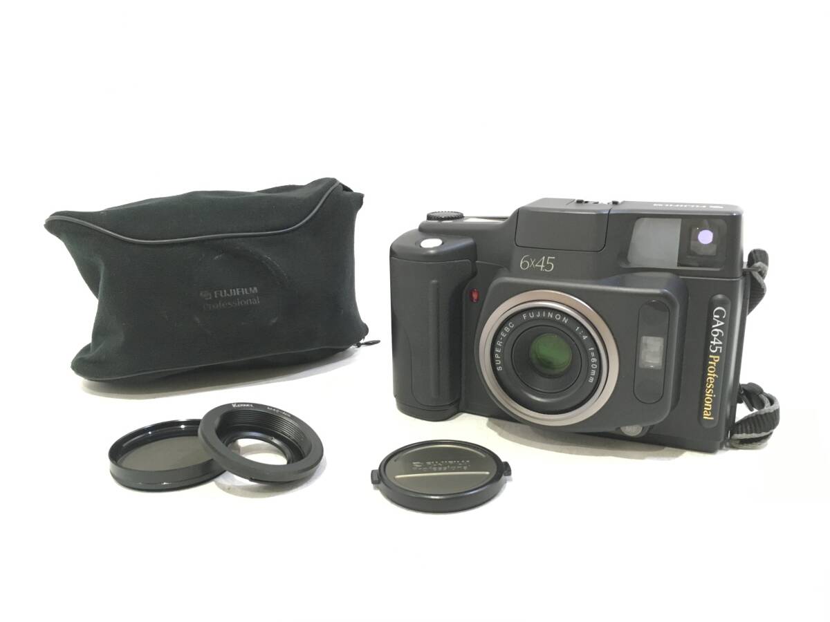 ★ FUJIFILM GA 645 Professional 6×4.5 ★ 通電確認済 中判フィルムカメラ ストラップ ソフトケース フジフィルム