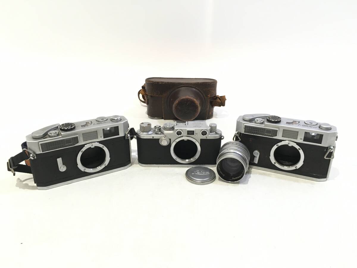 ☆ レンジファインダーカメラ まとめ ☆ Canon MODEL 7 ×2 + Leica D.R.P. + Summarit f=5cm 1:1.5 革ケース キヤノン ライカ