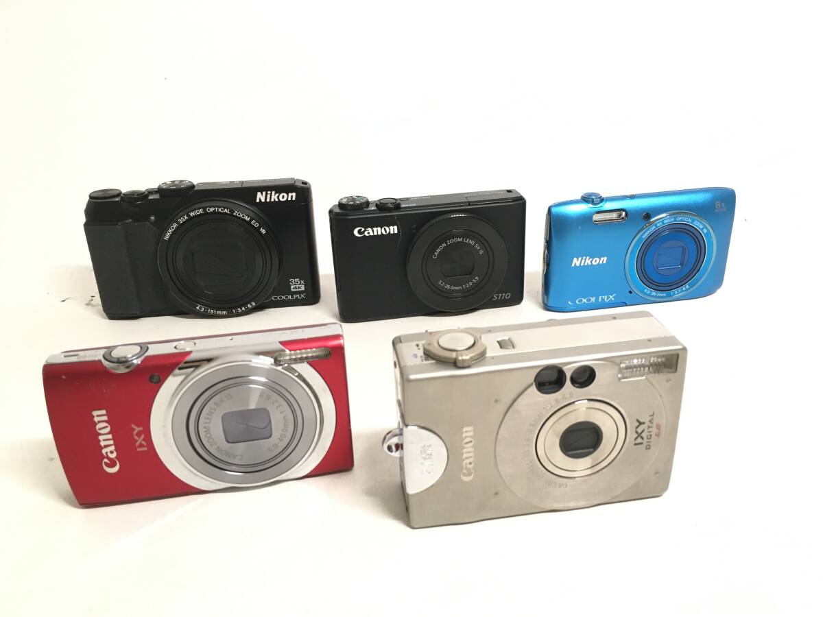 ☆ 通電確認 コンパクトデジタルカメラ まとめ 2 ☆ Canon S110 + IXY 130 + DIGITAL + Nikon COOLPIX A100 + S3600 キヤノン ニコン
