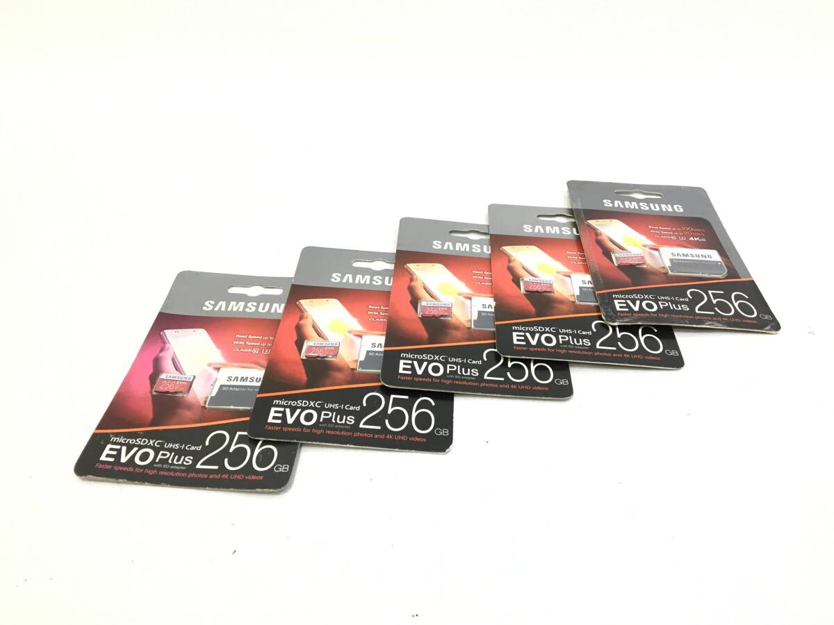 ★ SDカード 未開封品 ① ★ SAMSUNG micro SDXC UHS-I Card EVO Plus 256GB アダプター 5個セット サムスン