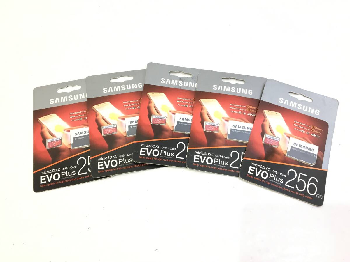 ★ SDカード 未開封品 ② ★ SAMSUNG micro SDXC UHS-I Card EVO Plus 256GB アダプター 5個セット サムスン