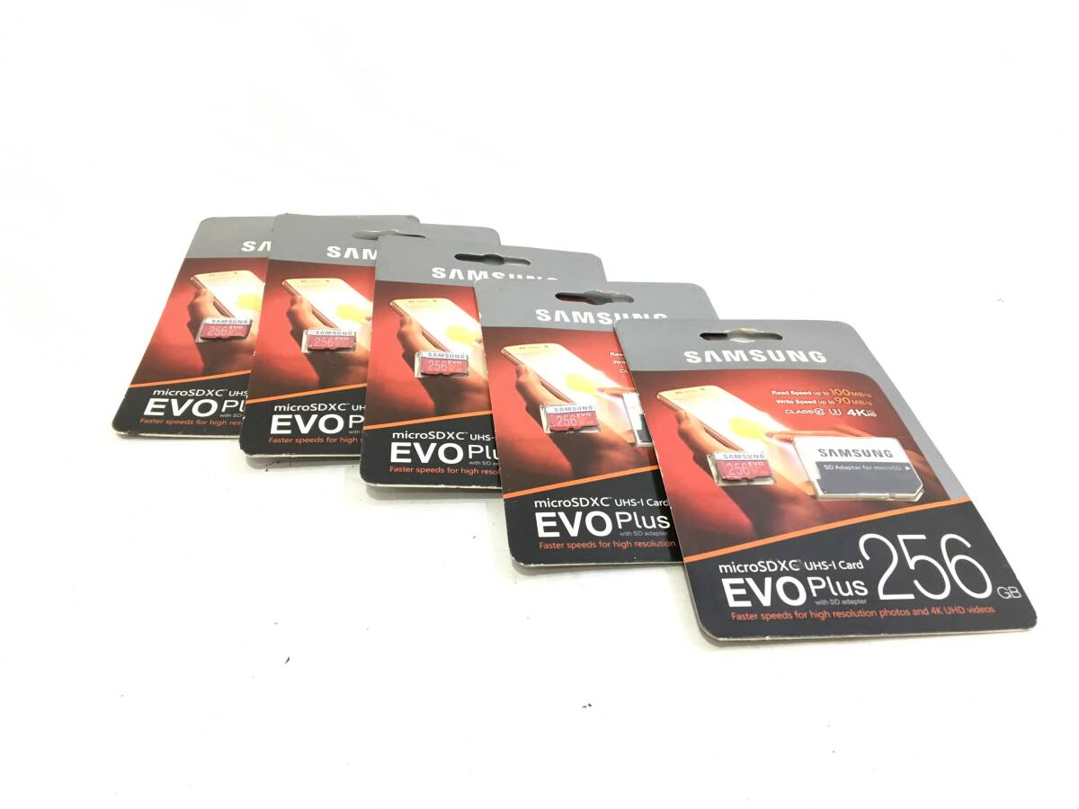 ★ SDカード 未開封品 ③ ★ SAMSUNG micro SDXC UHS-I Card EVO Plus 256GB アダプター 5個セット サムスン