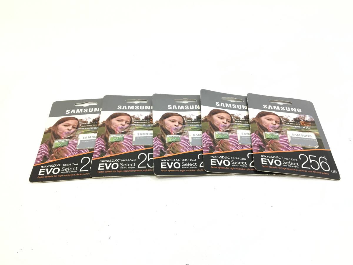★ SDカード 未開封品 ④ ★ SAMSUNG micro SDXC UHS-I Card EVO Select 256GB アダプター 5個セット サムスン