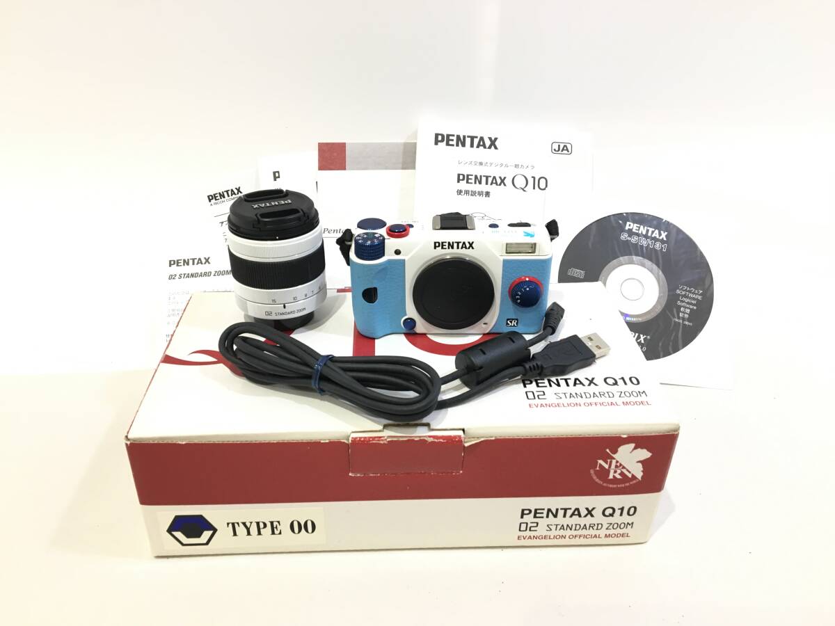 ★ PENTAX Q10 STANDARD ZOOM TYPE 00 ★ 通電確認済 ミラーレス一眼カメラ エヴァンゲリオンモデル レンズ 使用説明書 ペンタックス