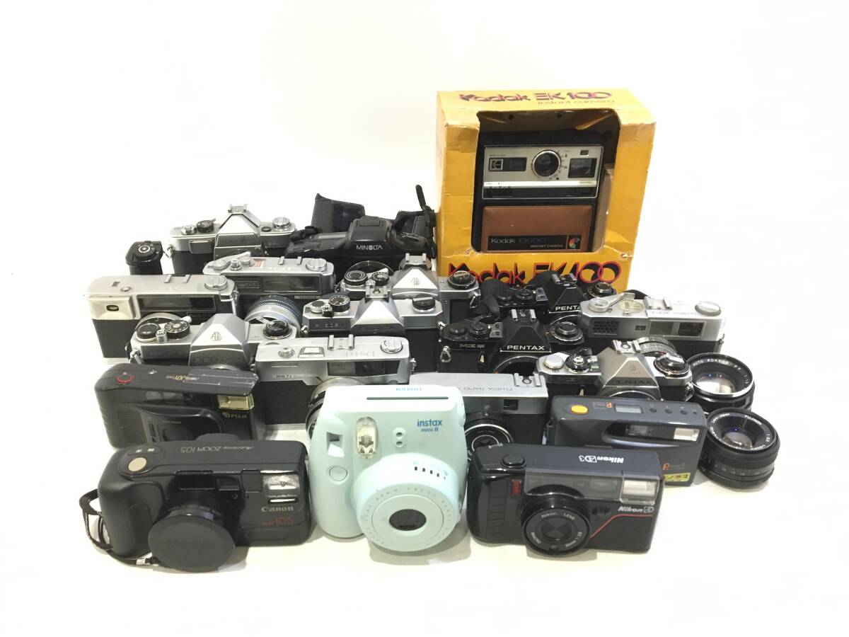 ☆ カメラジャンク まとめ 2 ☆ Nikon AD3 + FUJIFILM instax mini 8 + Canon Autoboy ZOOM 105 他 ニコン フジフィルム キヤノン