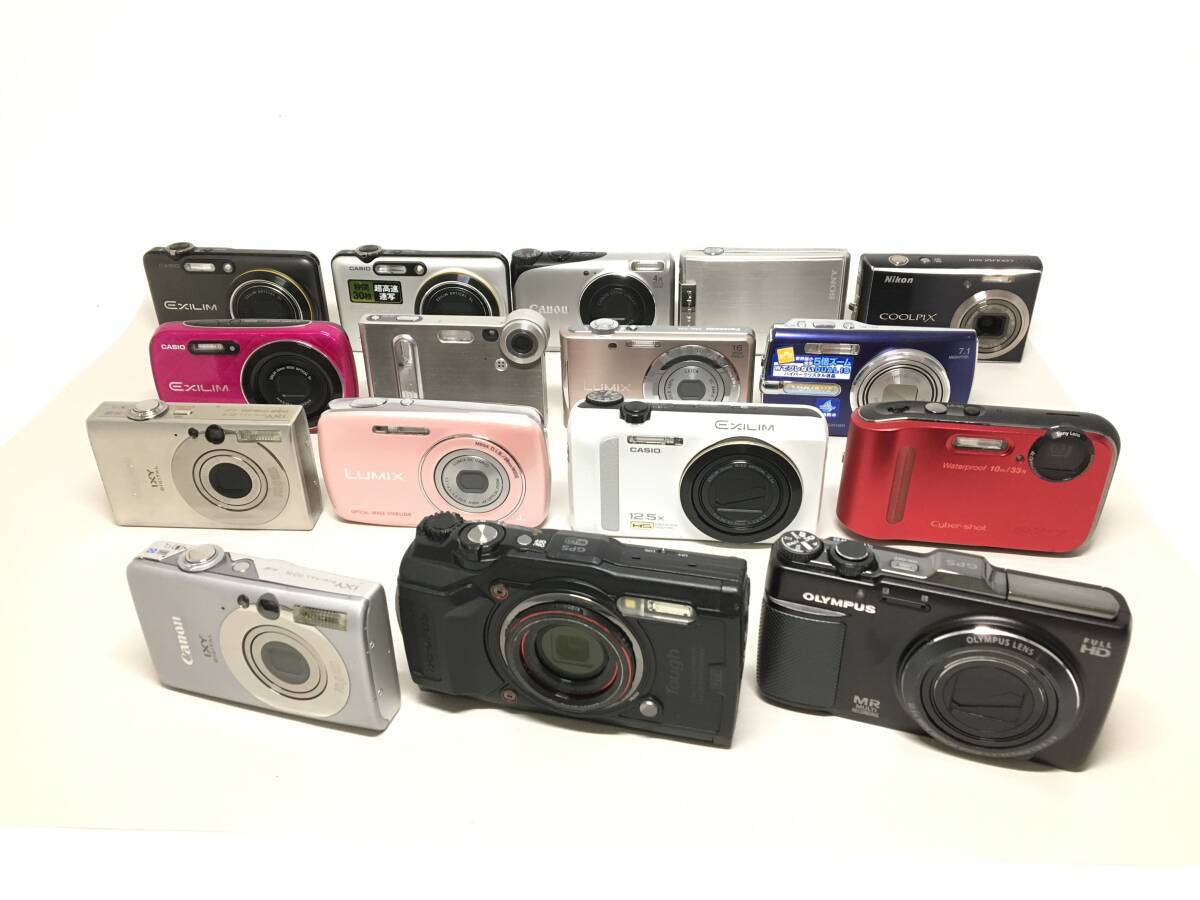 ☆ 通電確認 コンパクトデジタルカメラ まとめ 3 ☆ OLYMPUS TOUGH TG-6 + SH-25MR + Canon IXY 110 IS 他 13台 オリンパス キャノン