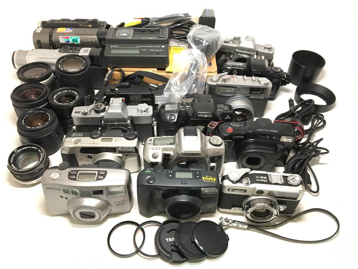 ☆ カメラジャンク まとめ 6 ☆ Canon demi EE17 + PENTAX ESPIO 115 + ESPIO 140 他 キャノン ペンタックス