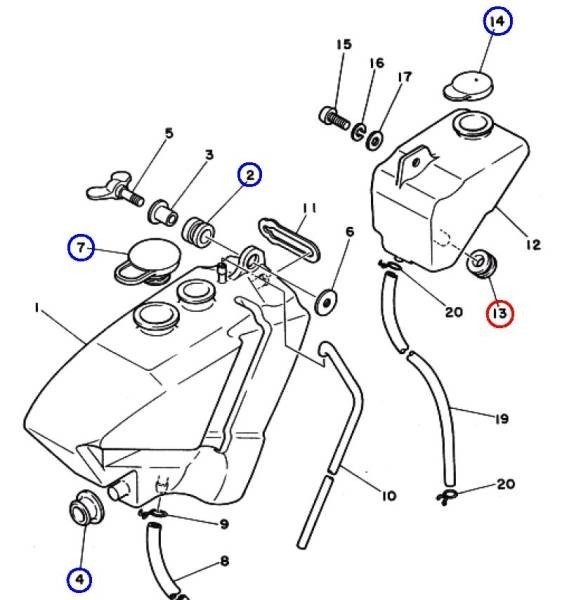 ★90480-15058 グロメツト (ラジエターリザーバ用下１個) ☆2/ 定価純正新品RZ250 RZ350 オイルタンク グロメット キャップ