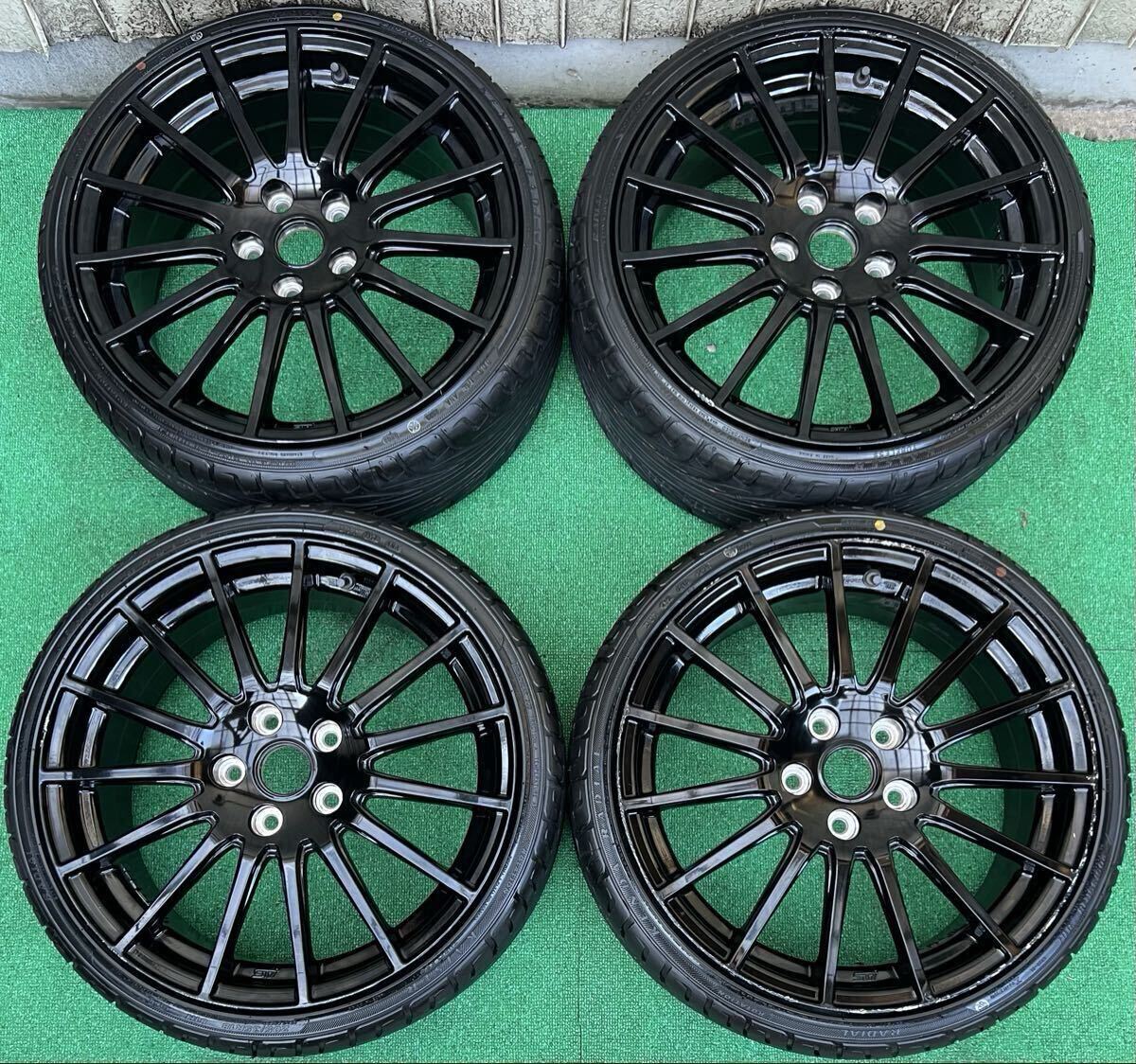 希少！美品 スバル 純正OP 18インチタイヤ/ホイール4本 7.5J+55 5H PCD114.3 レヴォーグ/S4 VAB/VAG/VMG/等 バリ山 ENKEI製/2023年製