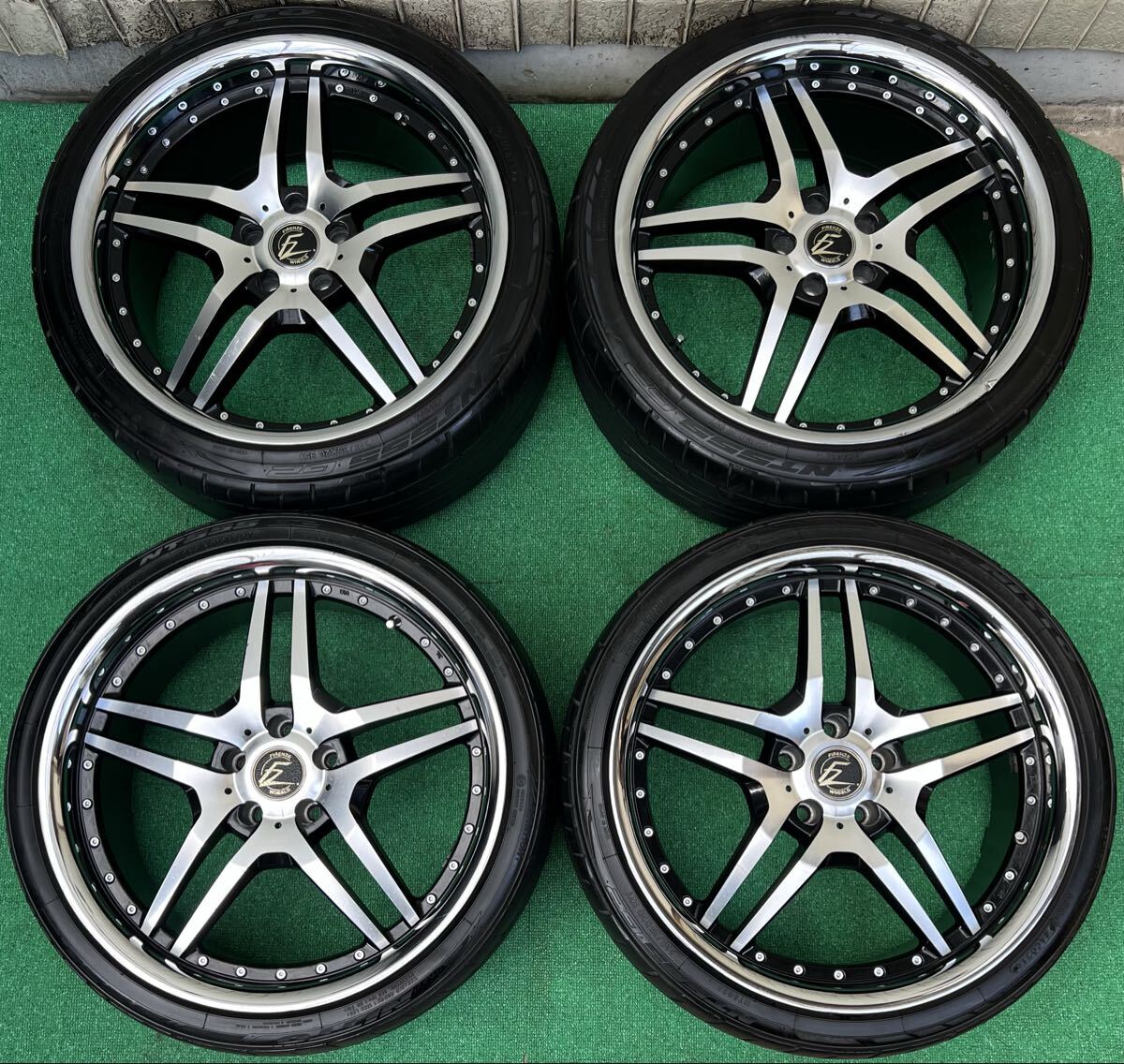 美品！FIRENZE WHEELS フィレンツェモデル337 20インチタイヤ/ホイール4本 8.5J+33 5H PCD114.3 クラウン/アルファード/マークX等 希少