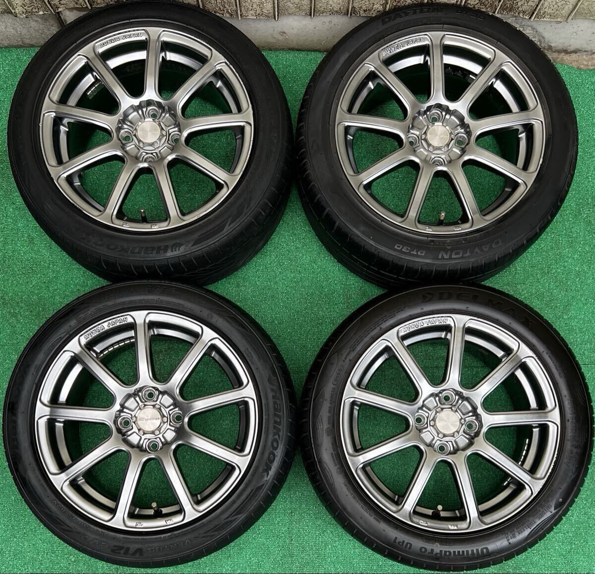 希少！美品 MONZA R VERSION 15インチタイヤ/ホイール4本 6.5J+42 4H PCD100 アクア/ヤリス/フィット/ロードスター等 バリ山!