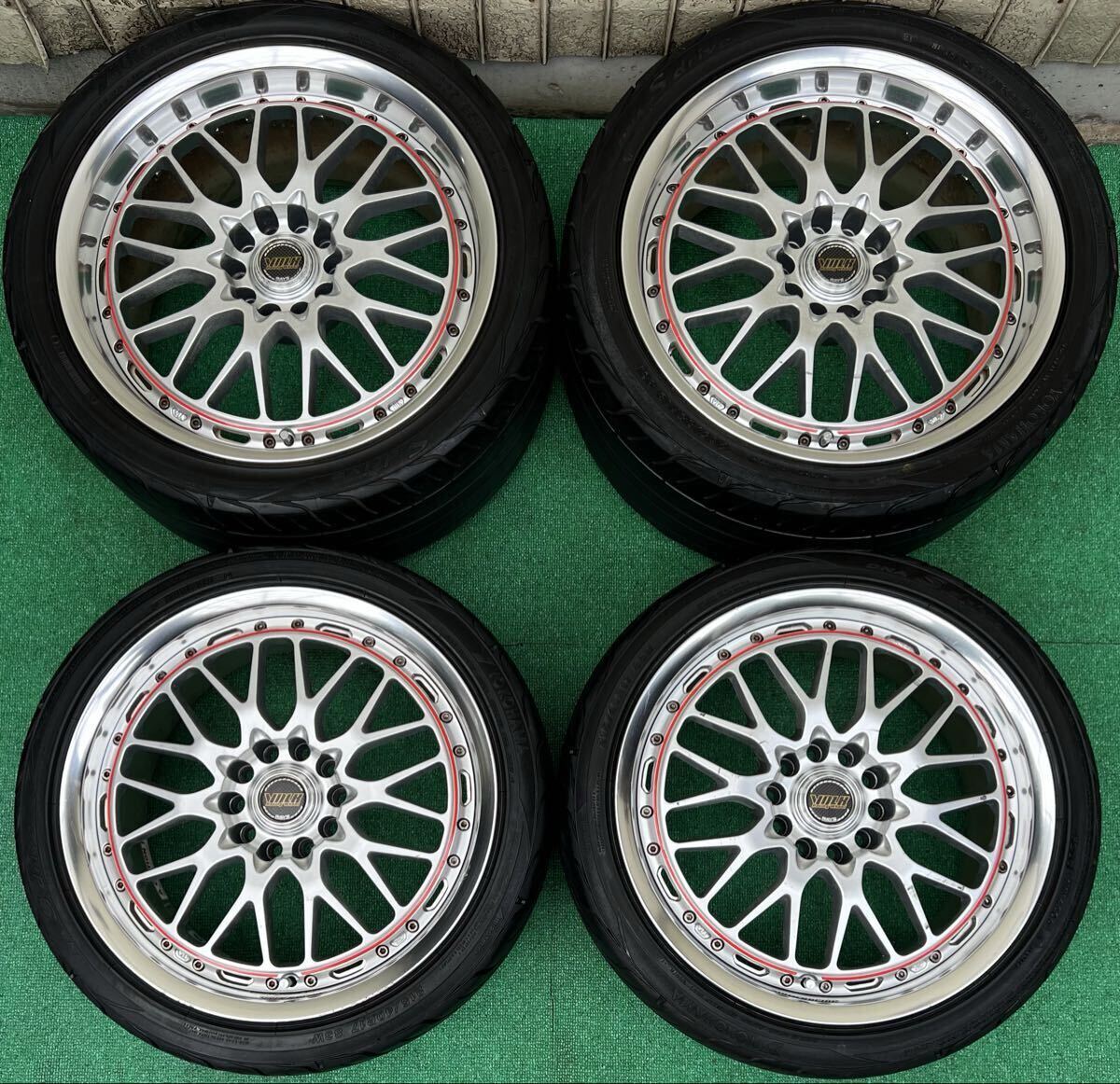 希少！美品 RAYS レイズ VOLK RACING ボルクレーシングGT-U 17インチタイヤ/ホイール4本 9J+43/8J+40 5H PCD114.3 GTR/シルビア/RX-7等