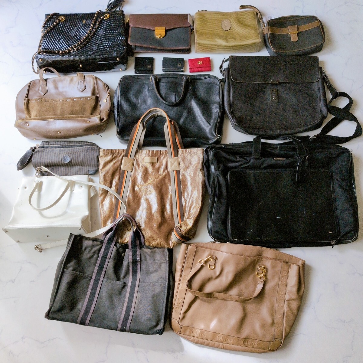 ハイブラ バッグ まとめ 16点 セット エルメス グッチ クロエ フェンディ バーバリー バリー 等 トート ショルダー ボストン キーケース 