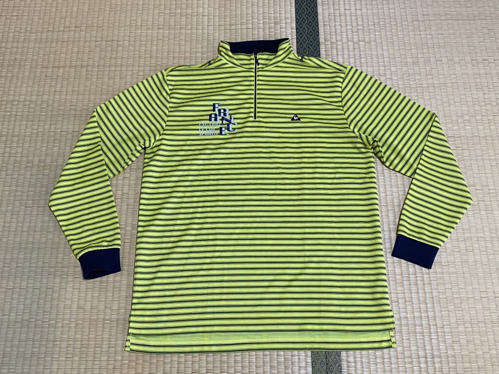 ダメージあり】lecoqsportif/ルコック ゴルフ 長袖ジップシャツ L