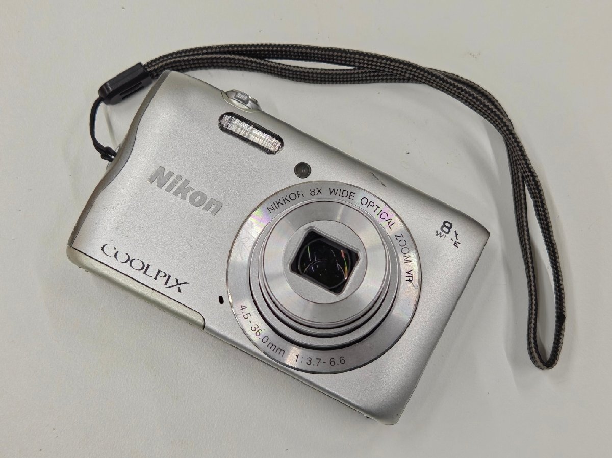 ニコン Nikon COOLPIX A300 シルバー デジカメ 稼働品 クールピクス バッテリパック付き コンパクトデジタルカメラ #48053⑧