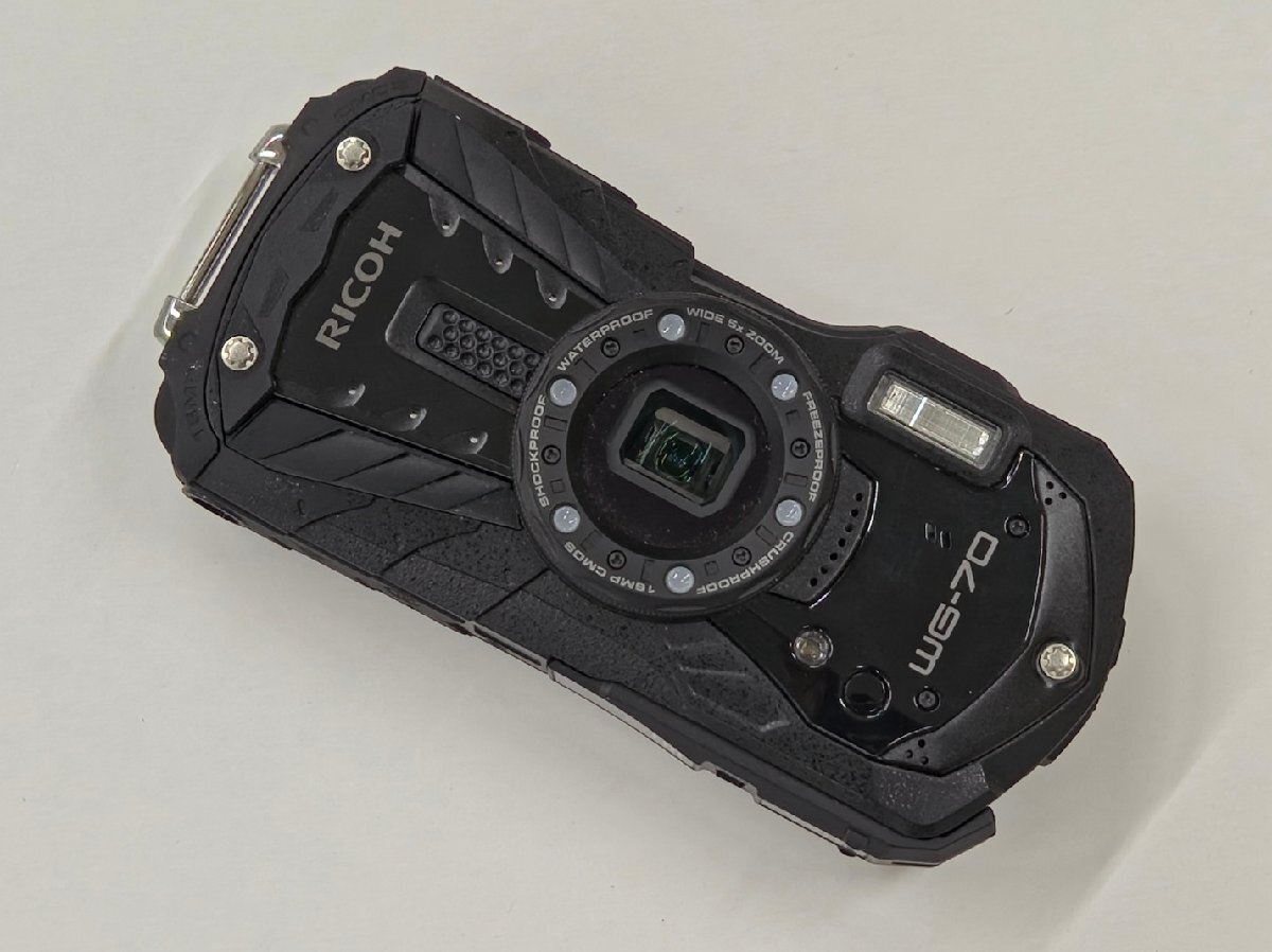 リコー RICOH WG-70 ブラック デジカメ ジャンク 動作未確認 バッテリパック付き コンパクトデジタルカメラ #13995⑧