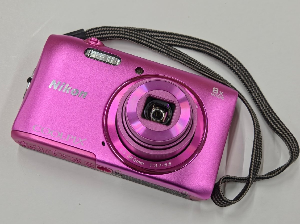 ニコン Nikon COOLPIX S3600 アザレアピンク デジカメ 稼働品 クールピクス バッテリパック付き コンパクトデジタルカメラ #52000