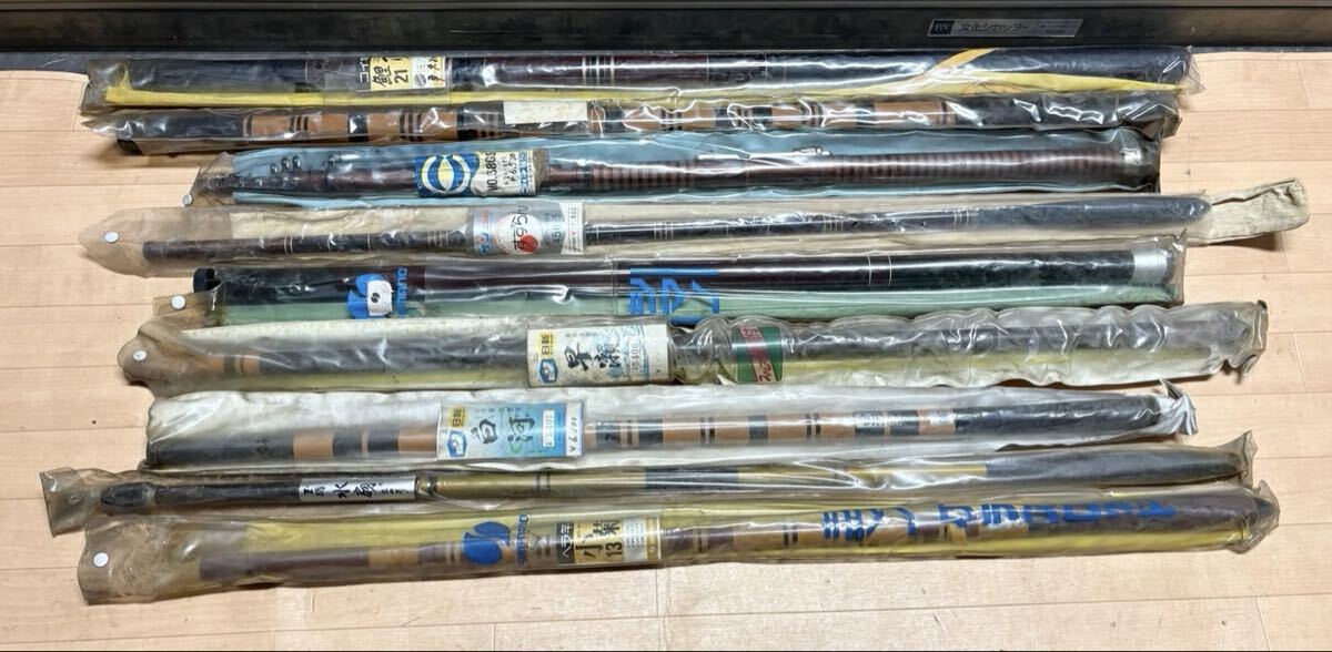 未使用 あり ？ エビス すずらん 白河 川面 鯉つり 日本グラスロッド 早瀬 シマノ ニシムラ 等 釣竿 フィッシング 大量 まとめて 9点 T63