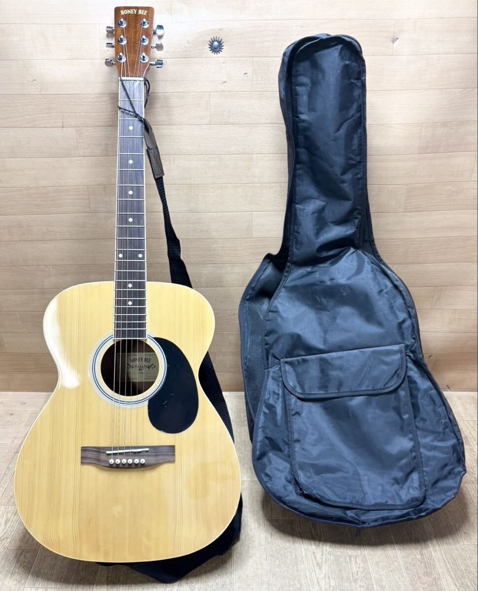 HONEY BEE ハニービー F-15/N アコースティックギター アコギ ギター 弦楽器 ケース 付き T56