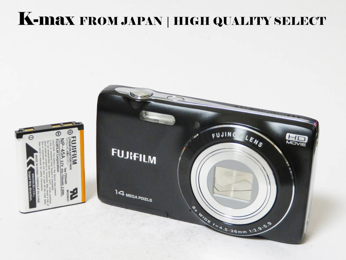 【極上美品】 Fujifilm FinePix JZ100 Black 正常動作品 [Top Mint] 14MP Compact Digital Camera #8380