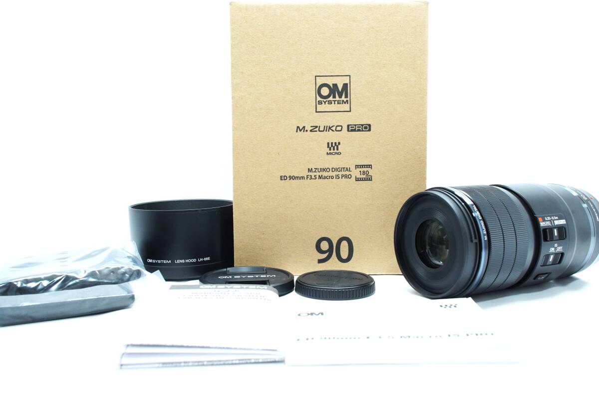 新品同様 Olympus om system m zuiko digital 90mm f/3.5 Macro IS Pro レンズ　＃1616-1