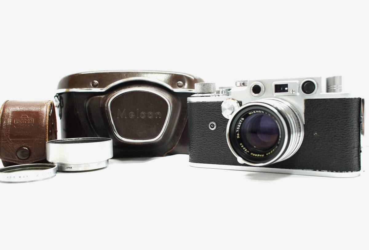 超希少 極上美品 コレクター必見 Melcon I Type F Camera Nikkor 5cm f2 Black Belt カメラレンズセット ＃1621