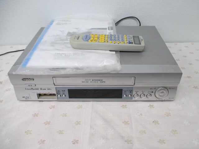 ☆【中古】Victor VHSビデオカセットレコーダー HR-F12 リモコン・取説付き 通電確認のみ 激安1円 スタート