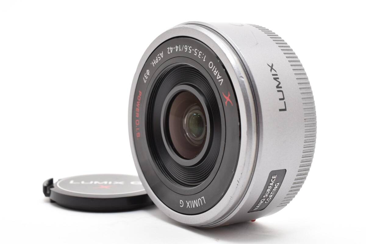 #5406 【超薄型パワーズーム】 Panasonic LUMIX G X 14-42mm F3.5-5.6 POWER O.I.S. シルバー H-PS14042 ★動作好調・実用品★