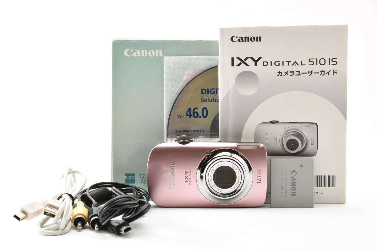 #5417 【元箱付・大人気ピンク】 CANON IXY DIGITAL 510 IS キヤノン オールドデジカメ ★実用品・一部難あり★