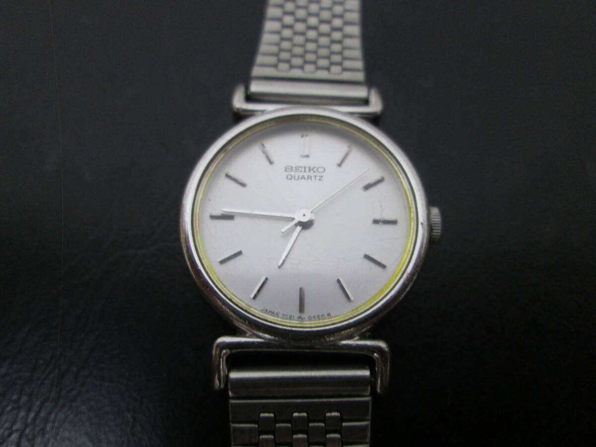 (30)☆SEIKO セイコー レディース腕時計 2C21-0100 ラウンド シルバーカラー ヴィンテージ 2026年6月電池交換済み 稼働品 