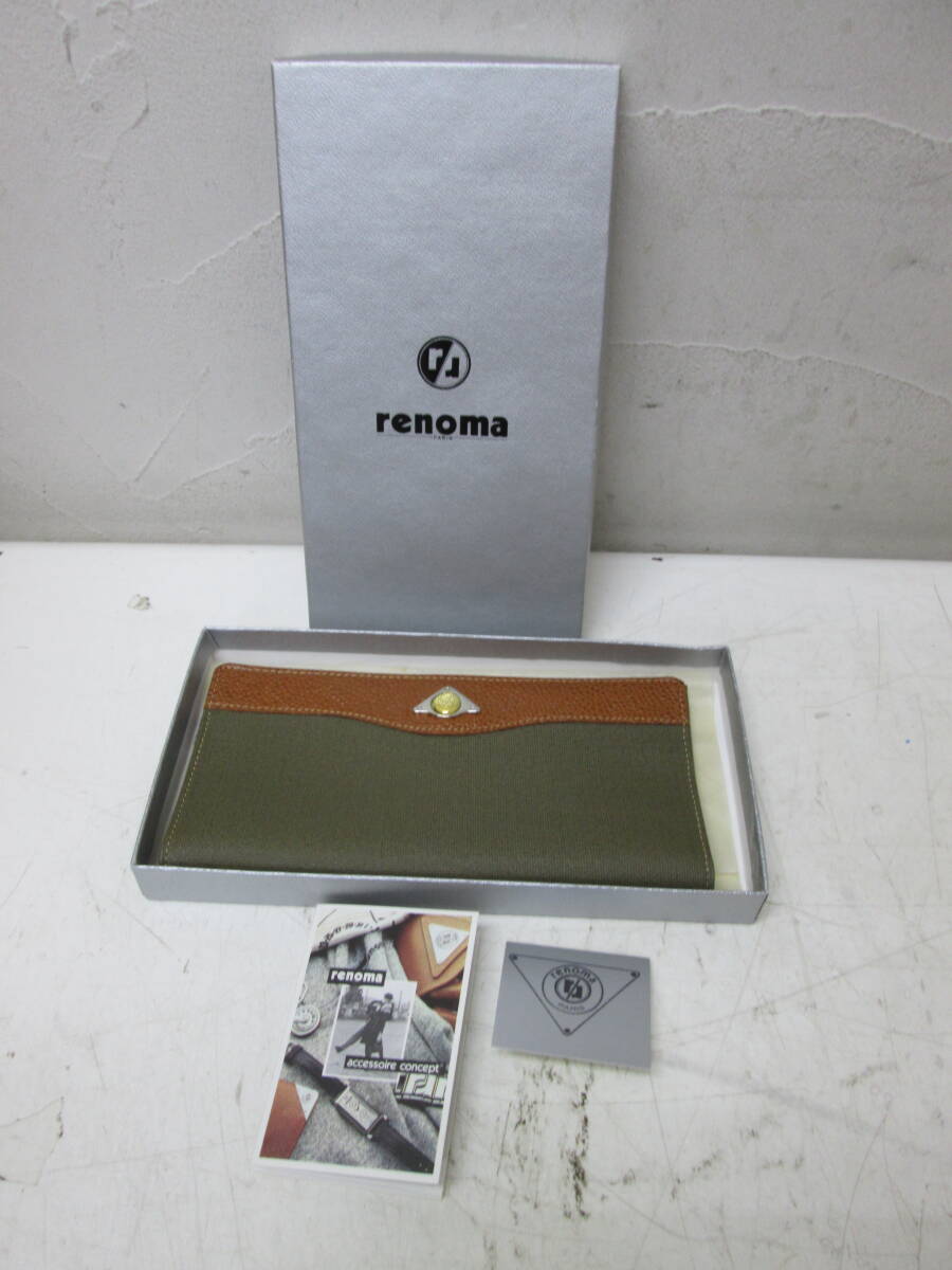 (31)☆renoma PARIS レノマ 長財布 ブラウン レザー メンズ 未使用
