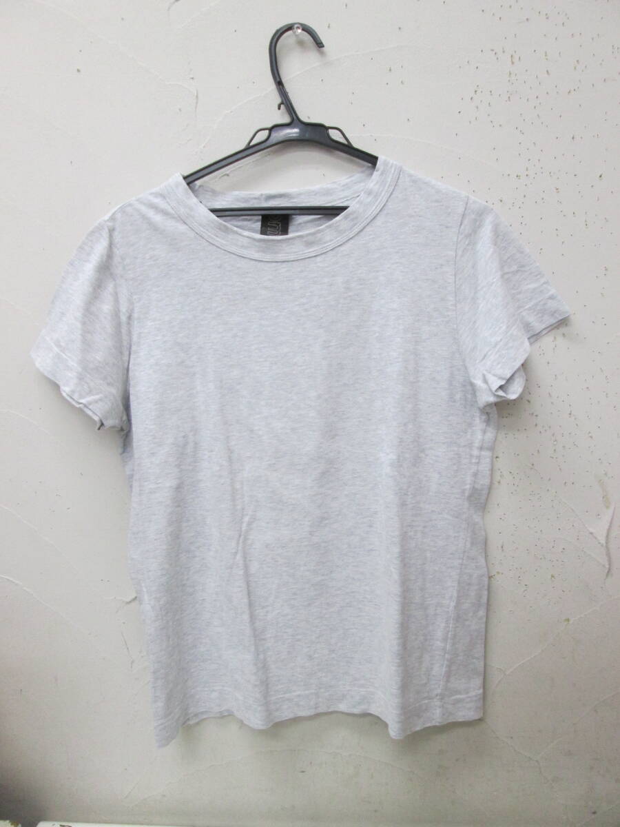 (31)☆ホームスパン homspun レディース 半袖 Tシャツ サイズL ライトグレー
