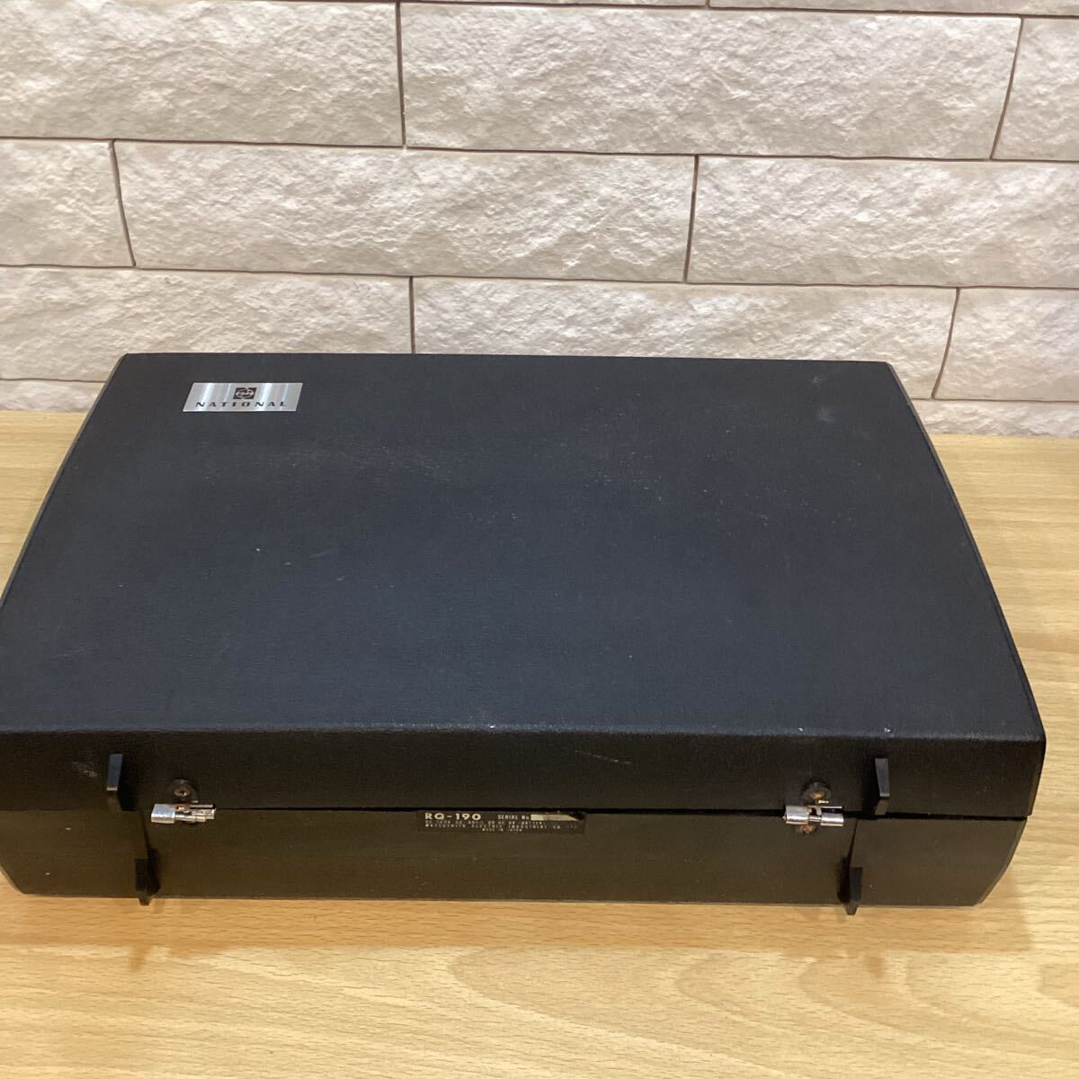 ナショナル　テープレコーダー　型番RQ-190 黒　ブラック　昭和レトロ　アンティーク【11384(14)】(6)