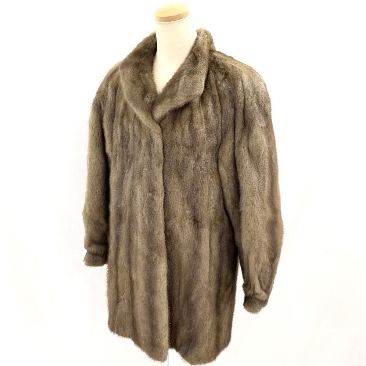 FN19377L nakamura fur ナカムラファー 毛皮 ミンク ファー コート セミロング レディース ブラウン 9-11
