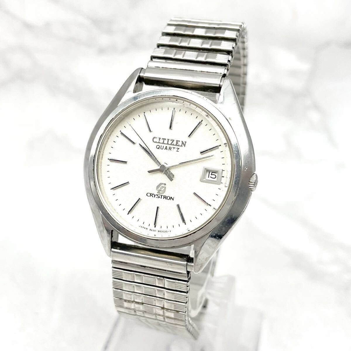 FN19383K CITIZEN シチズン CRYSTRON クリストロン 8630-860144 QUARTZ クォーツ 腕時計 現状出品