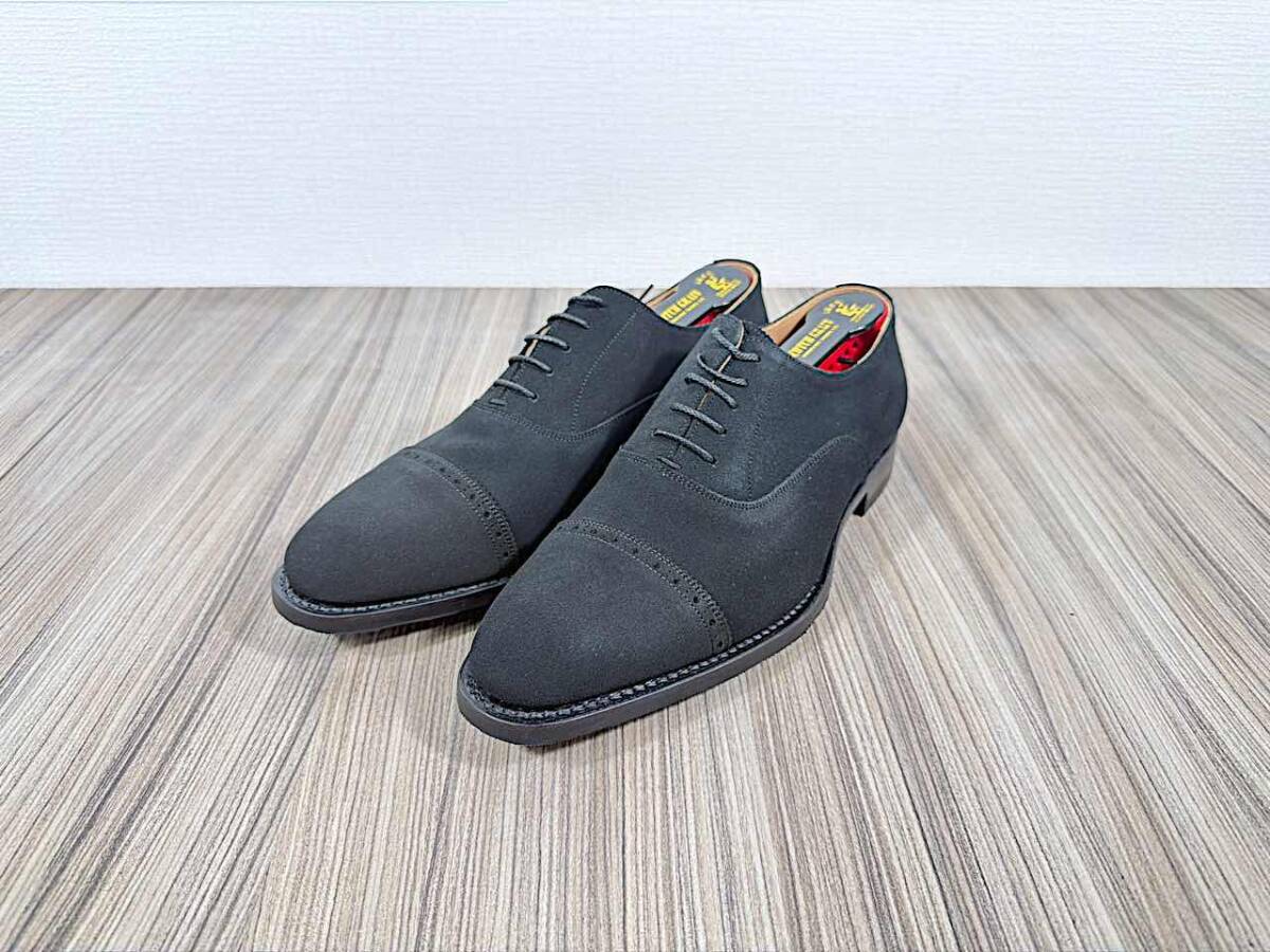 5/008【小傷有り】SCOTCH GRAIN 5418 ブラックスエード 25.5cm ストレートチップ ブラック