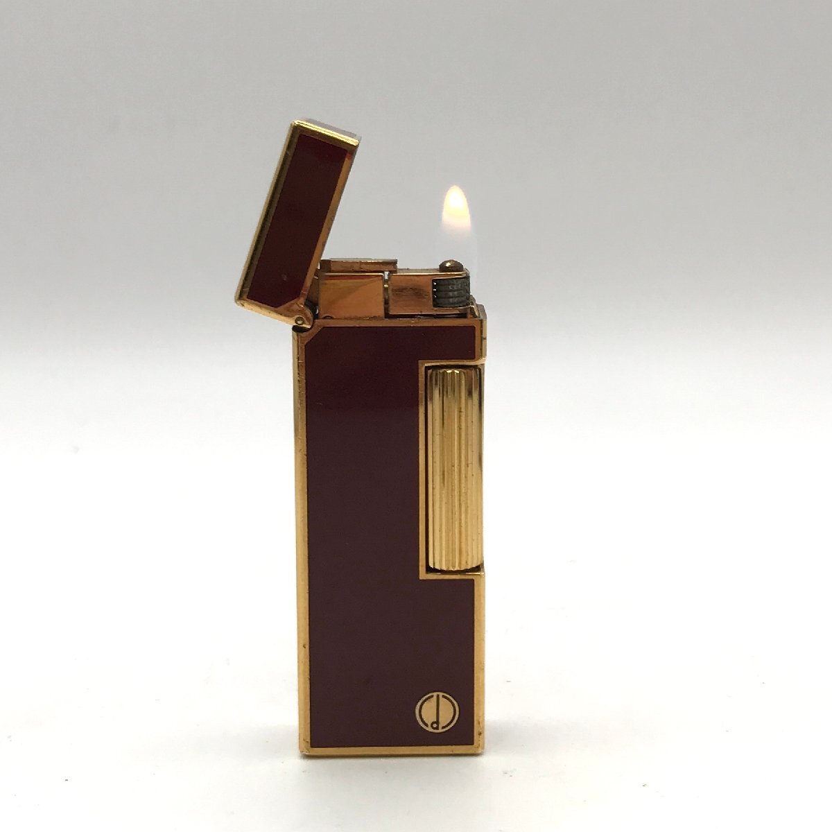 1円 良品 Dunhill ダンヒル ローラー式 ガスライター ラッカー 漆 喫煙具 煙草グッズ コレクション ボルドー 着火良好 a9497