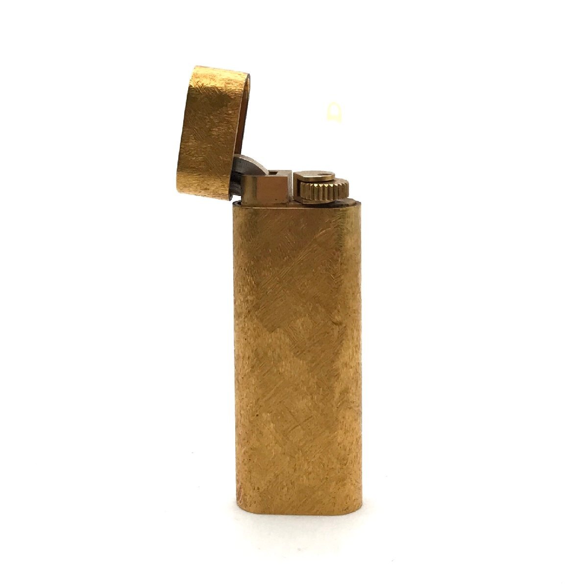 1円 良品 Cartier カルティエ 金箔 総柄 ガスライター ローラー式 喫煙具 煙草グッズ コレクション ゴールド 着火良好 a1832