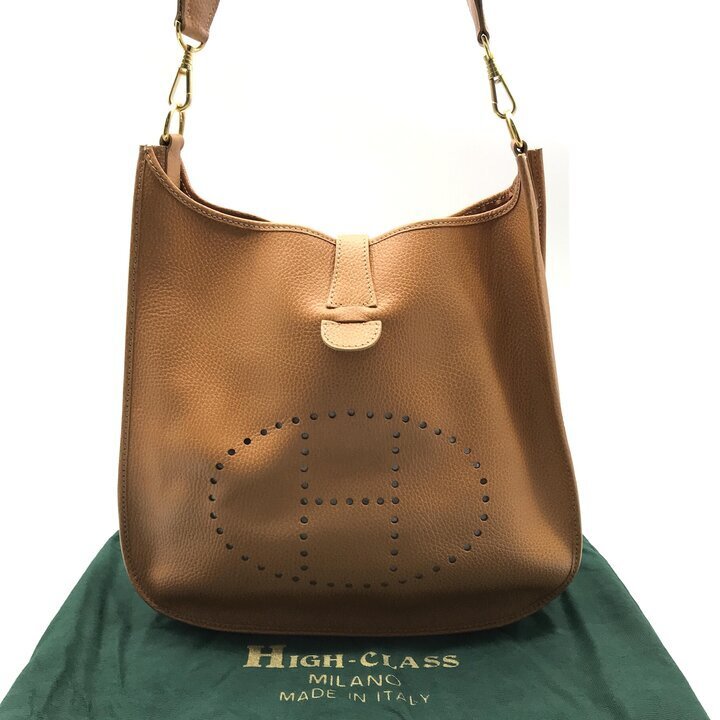 1円 展示品 HIGH CLASS ハイクラス エブリン ショルダー バッグ ブラウン系 ブランド カバン BAG m15720