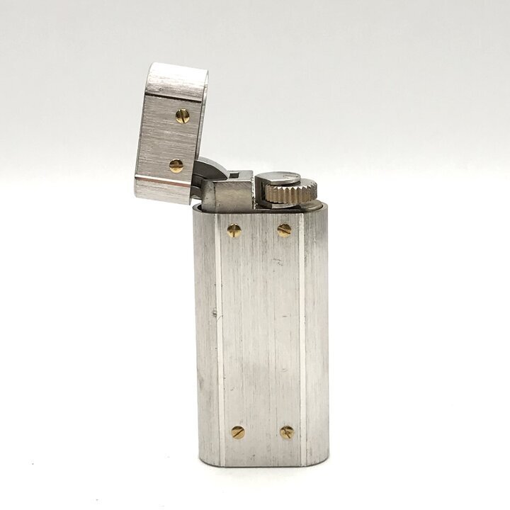1円 良品 Cartier カルティエ オーバル サントス ガスライター ローラー式 喫煙具 煙草グッズ コレクション シルバー 着火良好 h753