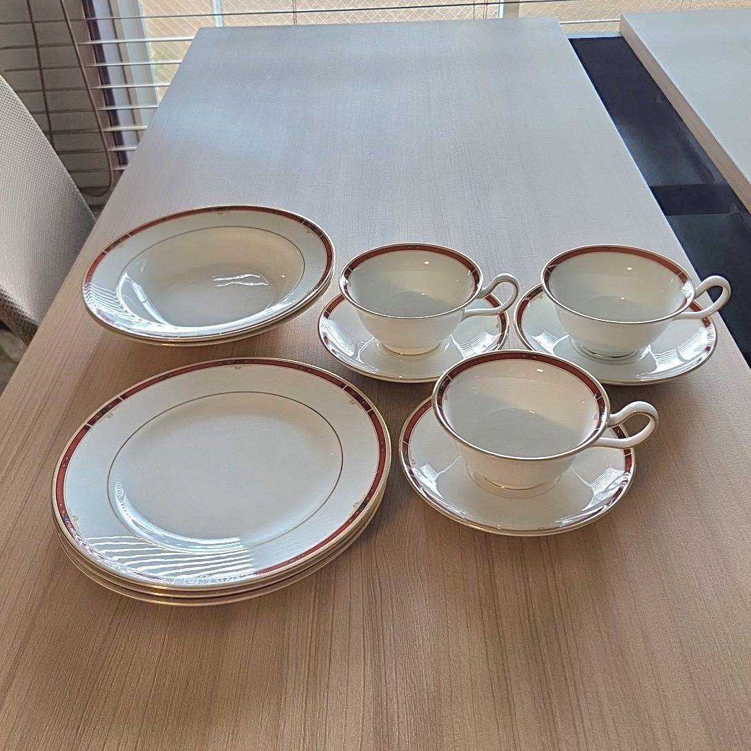 希少 ウェッジウッド コロラド カップ＆ソーサー 3客 プレート 3枚 スープ皿 2枚セット WEDGWOOD COLORADO ボーンチャイナ 金彩 B685
