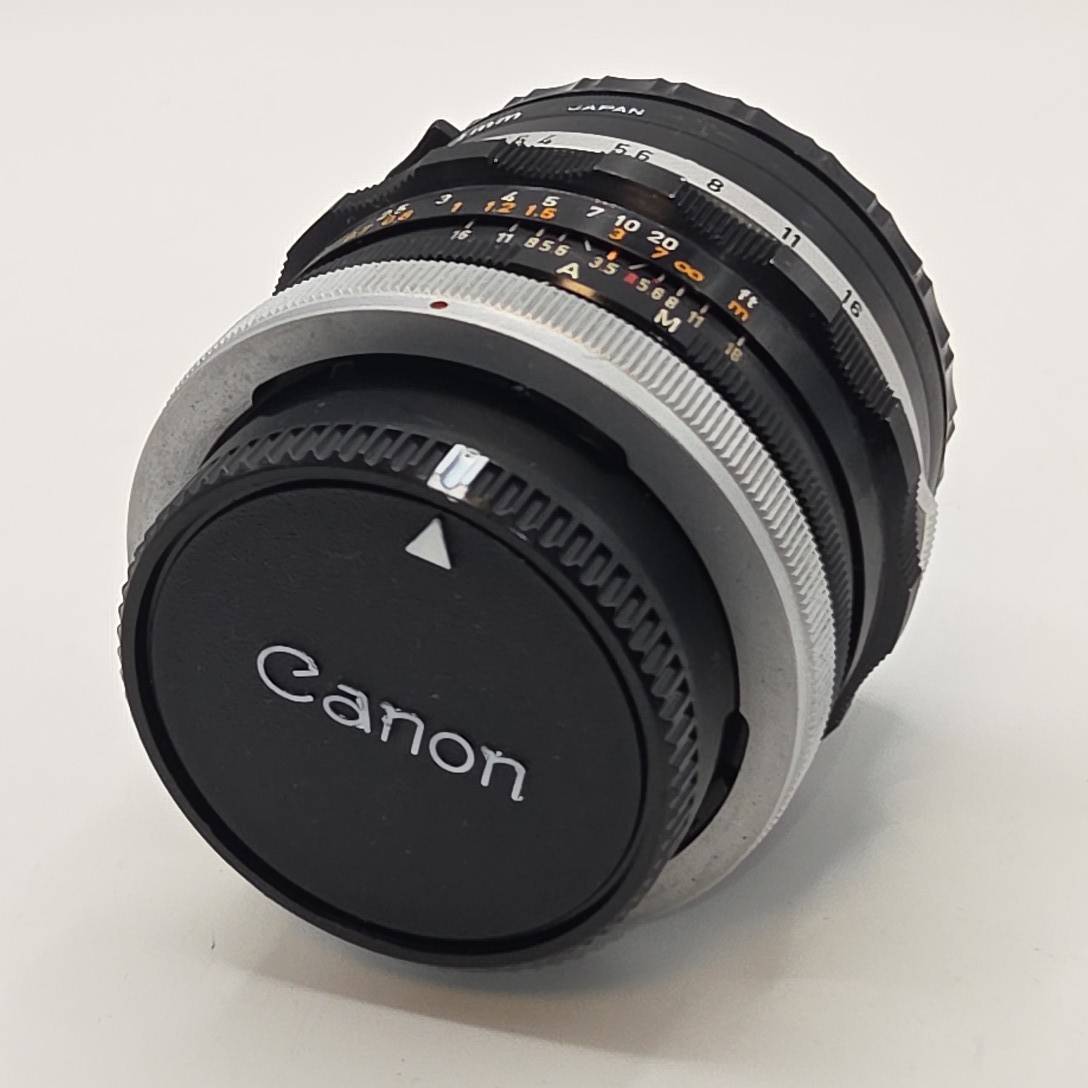 キヤノン Canon FL 28mm F3.5 広角 単焦点レンズ FLマウント リアキャップ付き (シリアルNo.45014)　動作未確認　B731