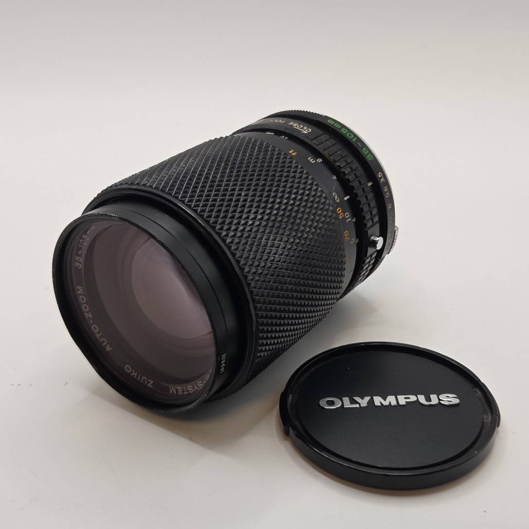  オリンパス OLYMPUS ZUIKO AUTO-ZOOM 35-105mm F3.5-4.5 OMマウント フードキャップ付　動作未確認　汚れなど有　B740