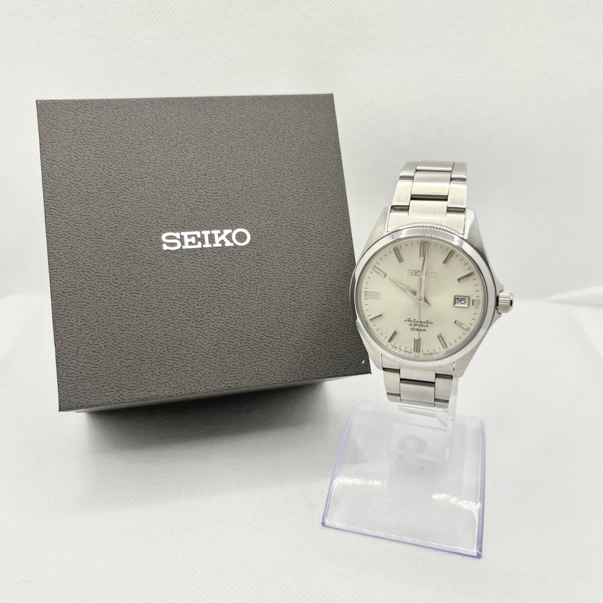 稼働品 SEIKO 4R35-03X0 オートマチック 自動巻き デイト 10気圧防水 メンズ腕時計 箱付き