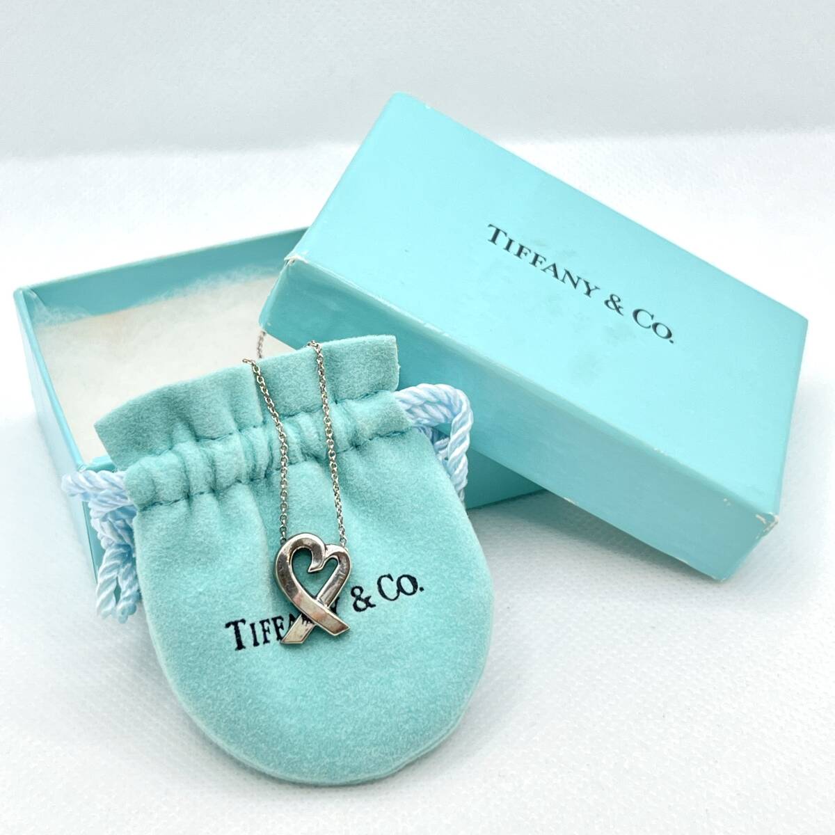 ティファニー ラビングハート シルバーネックレス SV925 パロマ・ピカソ TIFFANY＆Co. 付属品付き