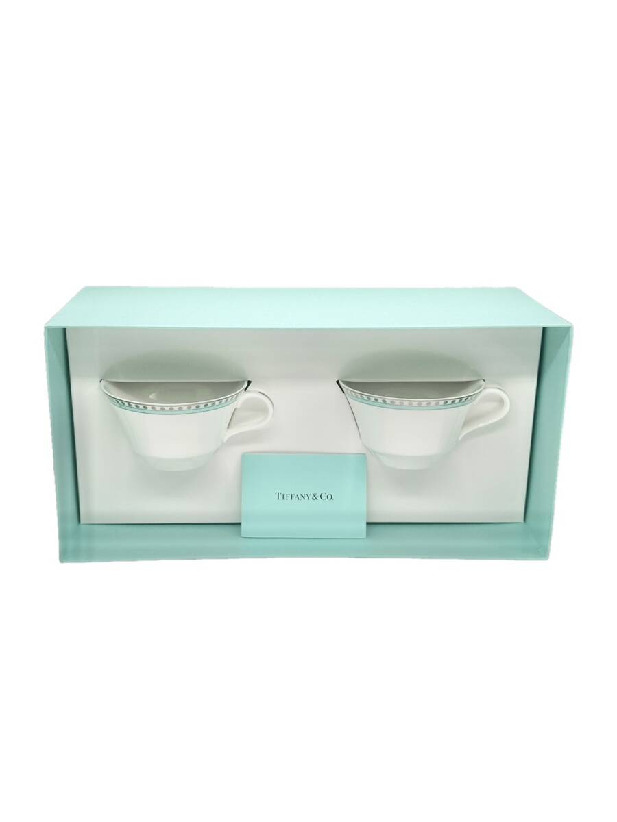 TiffANY&Co. ティファニー プラチナ ブルー バンド カップ＆ソーサー 2客セット 