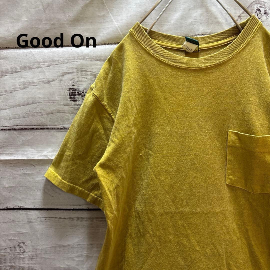 Good On ポケT ポケット付きTシャツ 古着 ユーズド 加工 マスタード