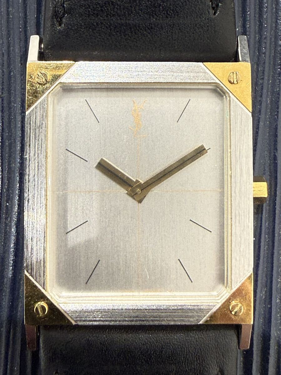 ☆【動作未確認】 YVES SAINT LAURENT イヴサンローラン 腕時計 2200-22361 スクエア クォーツ 商品説明欄必読